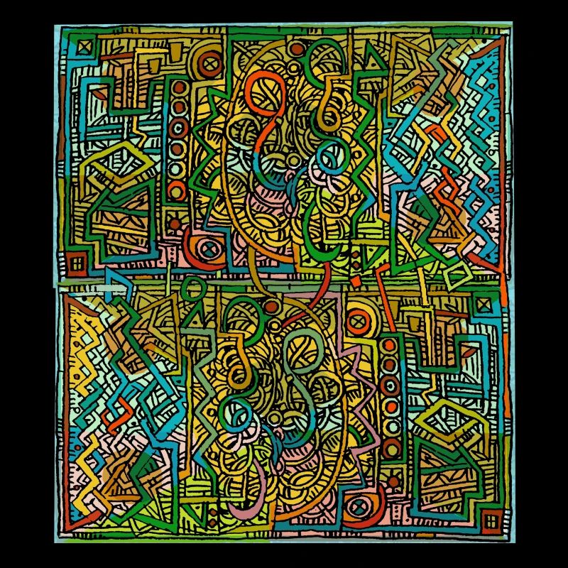 Lebendige Labyrinth-Linienkunst