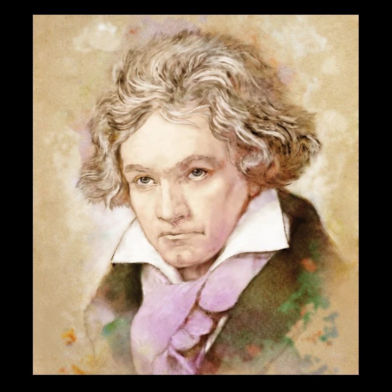 Ludwig van Beethoven dans un style aquarelle