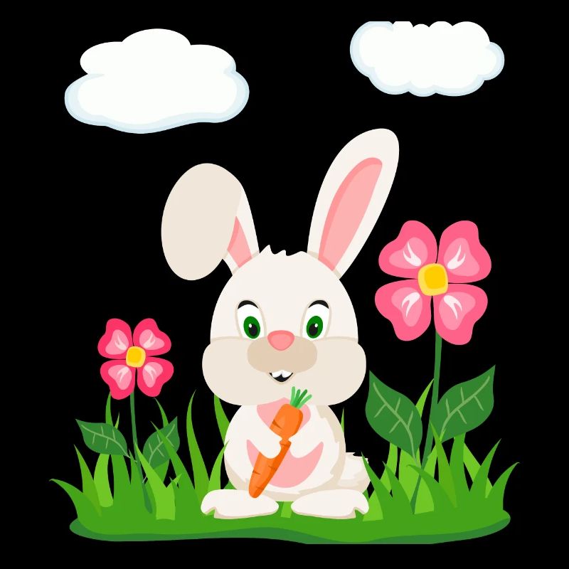 Cute Rabbit with Carrot Bunny Bunny Easter Bunny