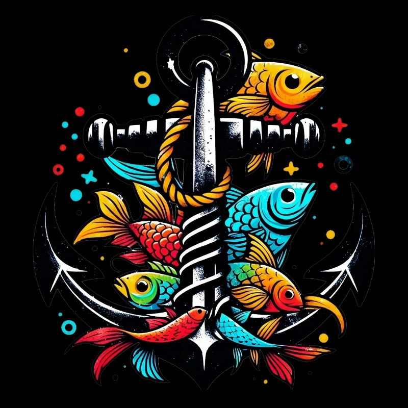 An Anchor with Fish