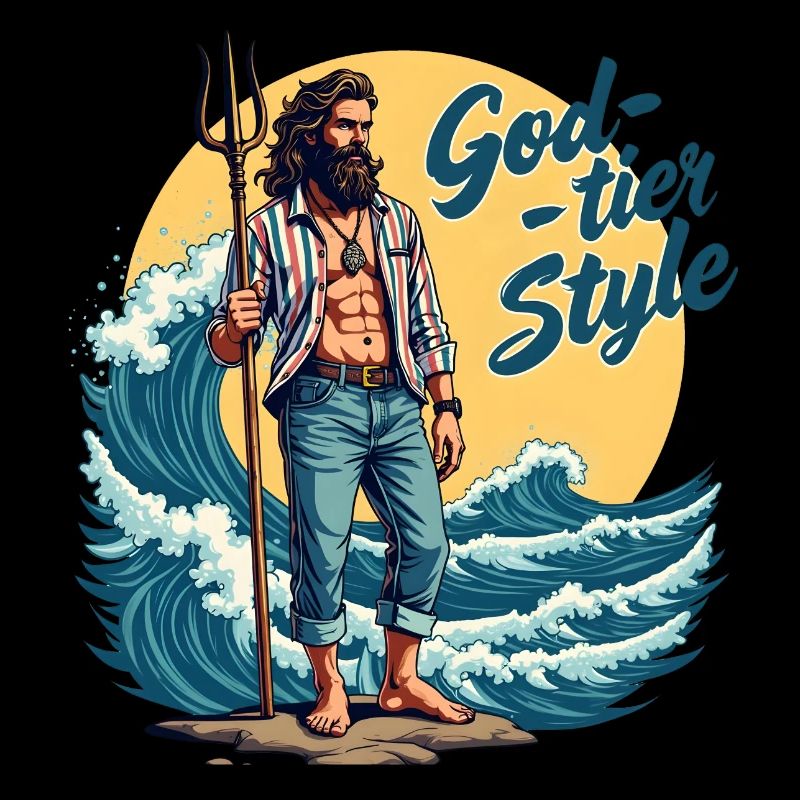 Style de niveau divin - Hipster Poséidon