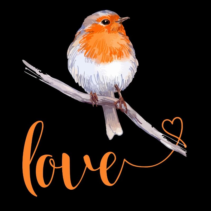 Robin mit Liebestext