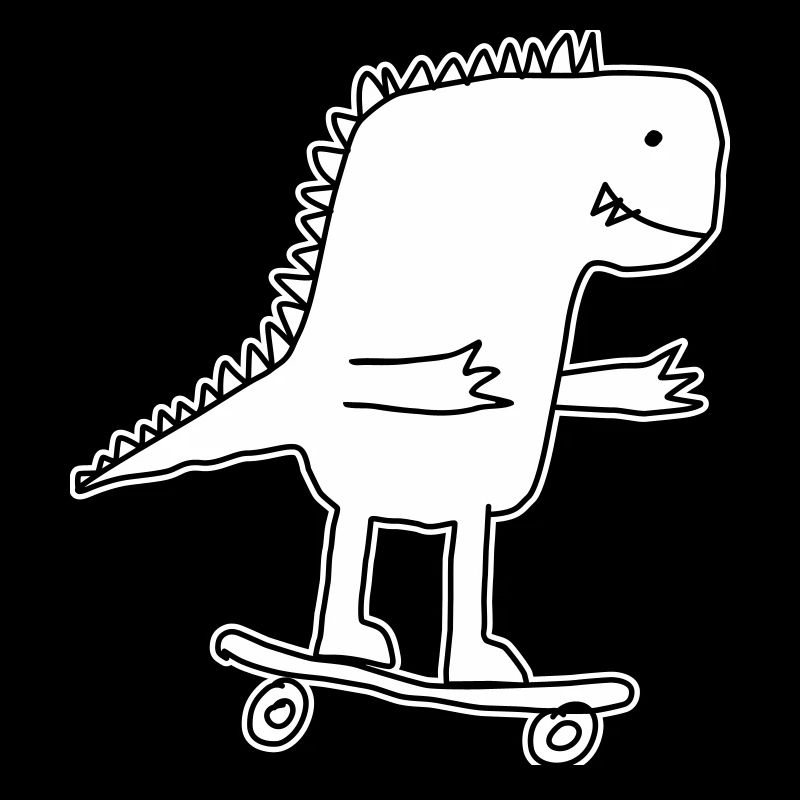 Dino Skateboard Cartoon, Coole Saurier Nerd Kinder