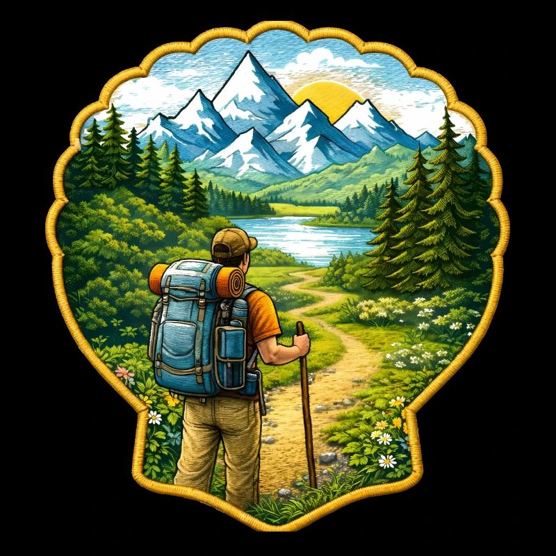 Patch de la Voie de St. James avec coquille Saint-Jacques