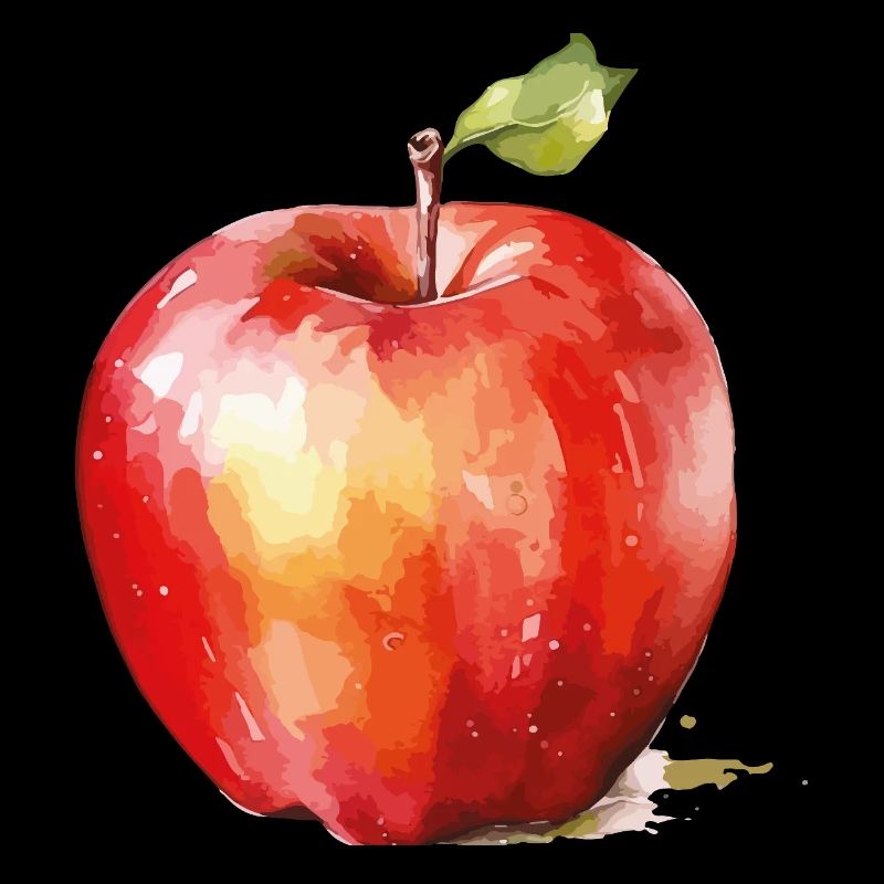 Watercolor Apple – Red Fruit Accent