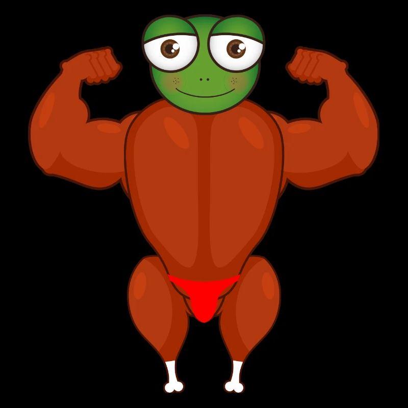 Frog Chicken Bodybuilder Body Builder Strong Man