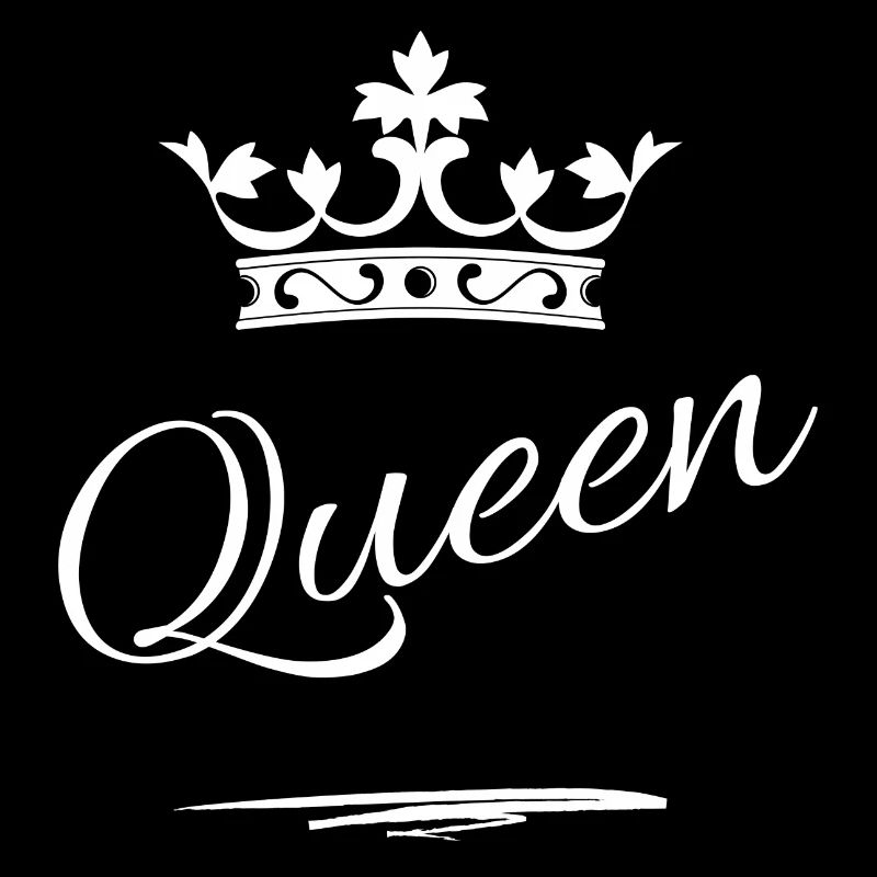 Crown with lettering Queen White