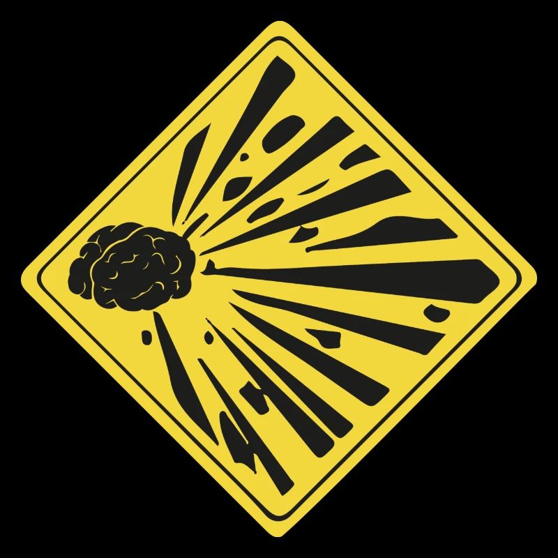 Mind Explosion Gehirn Hirn Symbol Icon Warnung