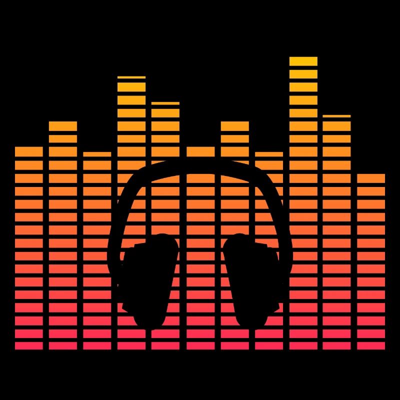 Equalizer Kopfhörer neon Geschenk Hipster Musik