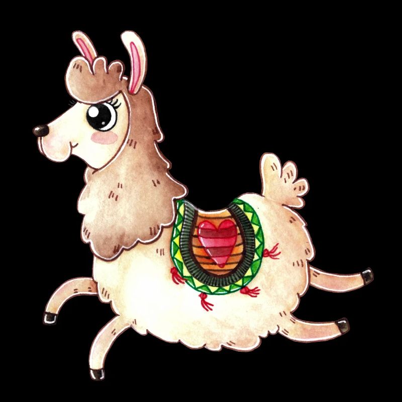 Dessin animé sautant Lama