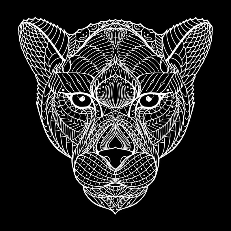 Schwarzer Panther Mandala