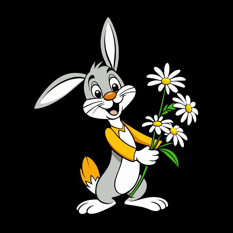 Jubilant Jackrabbit with Chamomile Bouquet