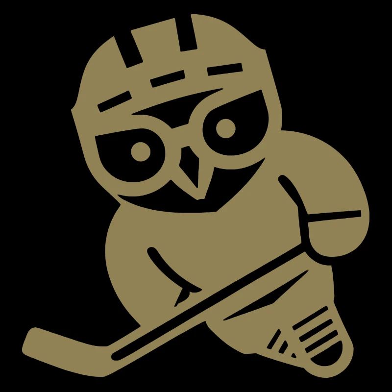 Eishockey Eule Silhouette Schneeeule Spieler