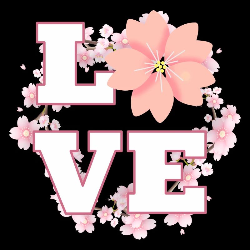 Bague de fleurs de cerisier Love