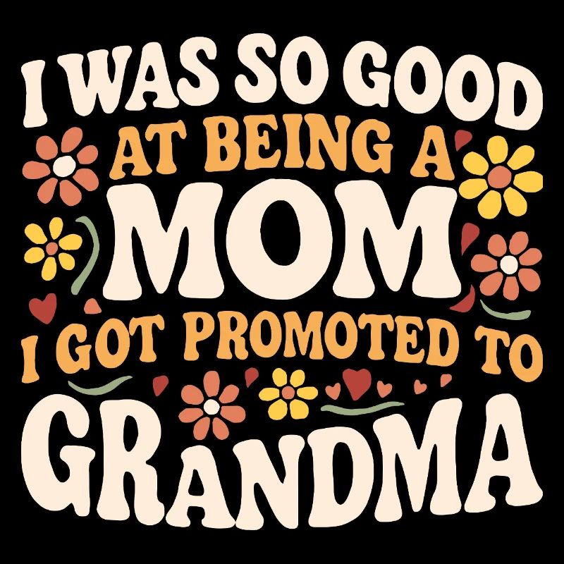 Retro Blumen Mutter Befördert Oma