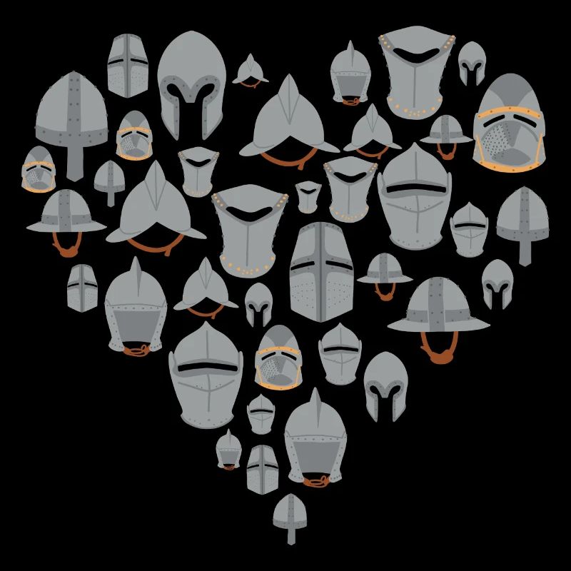 medieval helmets heart Middle Ages