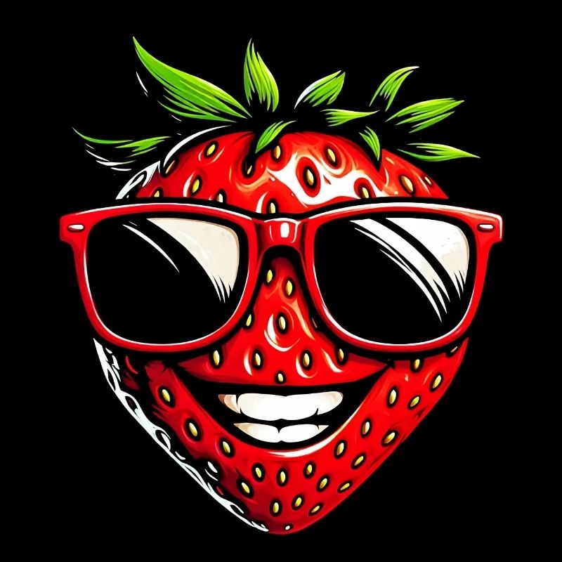 Erdbeere mit Sonnenbrille