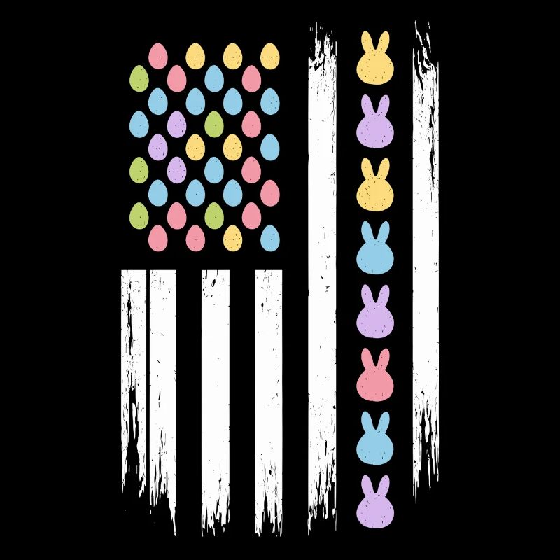 Easter Eggs Bunnies American Flag