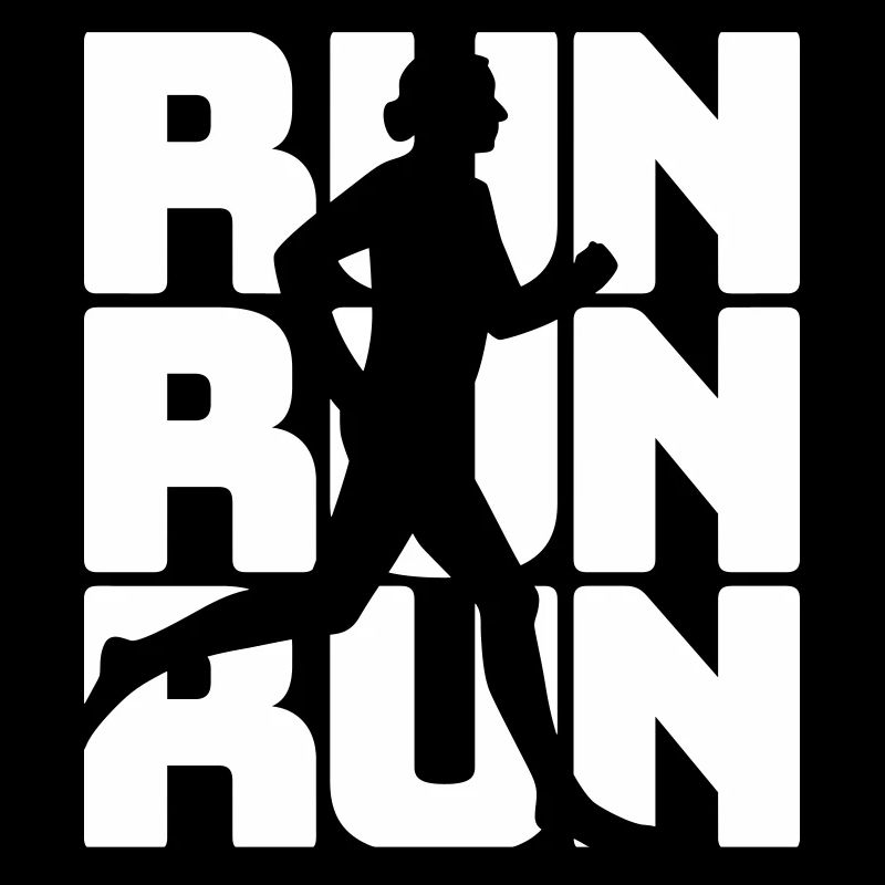 Runner silhouette with sprint motif