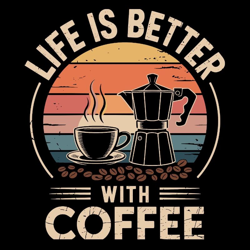 Lebensfreude mit Kaffee Illustration