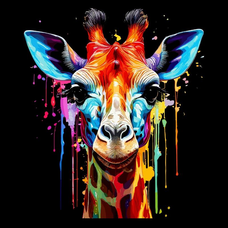 Explosion de couleurs vibrantes de girafe