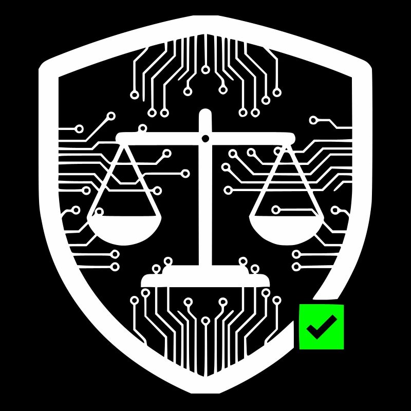 Cyber Security Schild Waage Tech Vektor