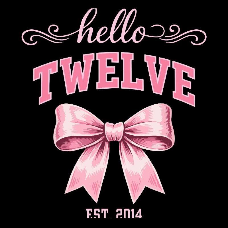 Hello Twelve 12 Ans Est 2014 Anniversaire Nœud
