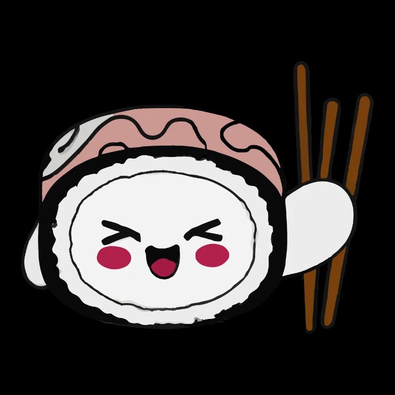 Sushi avec un visage mignon