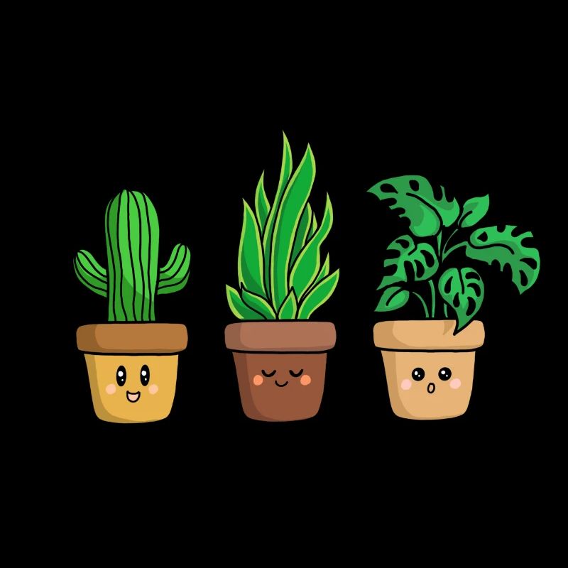 three cute plants