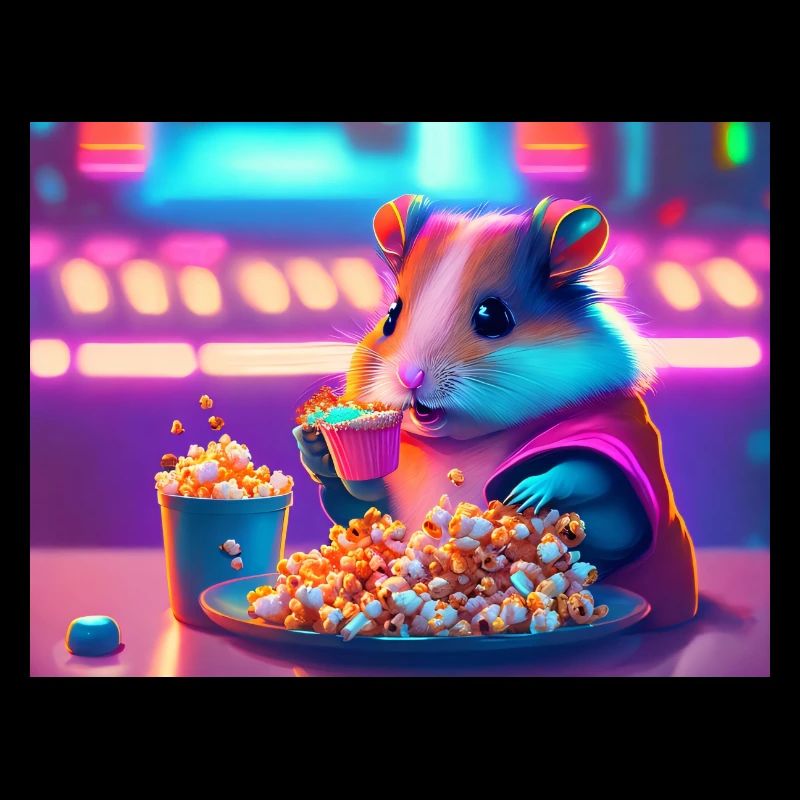 Hamster and popcorn