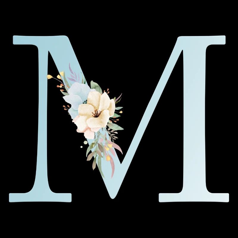 Personalisierbar Monogramm M Floral