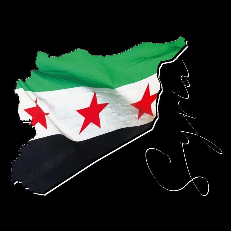 Syria Flag in Syria Map EN