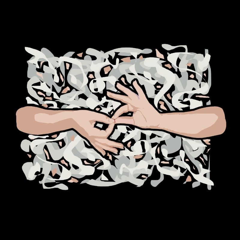 Sign language two hands abstract background