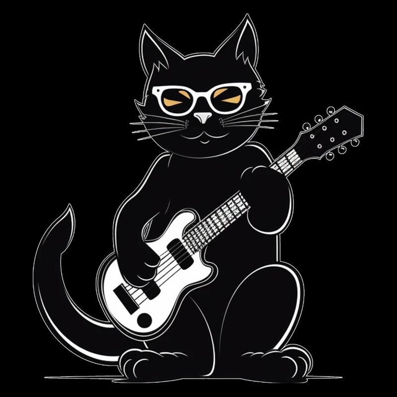 Cat playing guitar