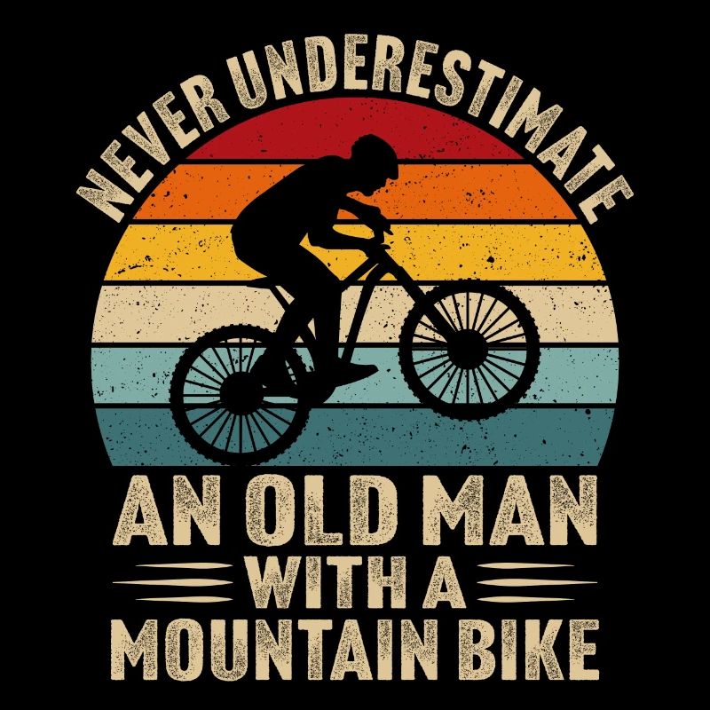 Alter Mann mit Mountainbike