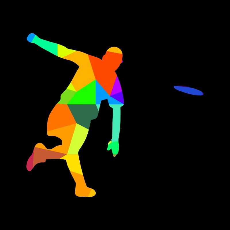 Ultimate Frisbee Arc-en-ciel Couleurs Polygone Sport