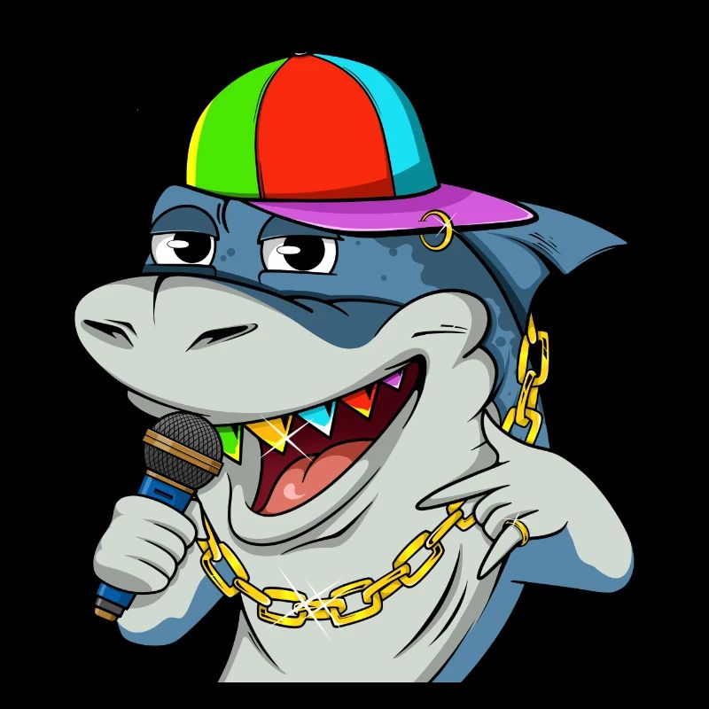 Cool Rapper Shark with Microphone #13 Cool Sharks