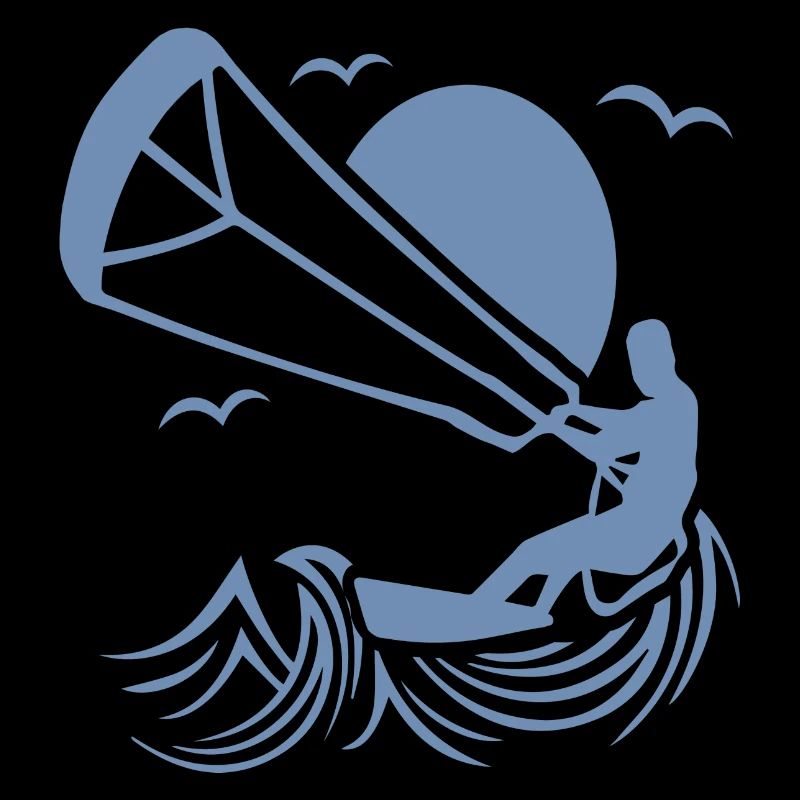 Kitesurfer Silhouette, Kiten Abenteuer Design