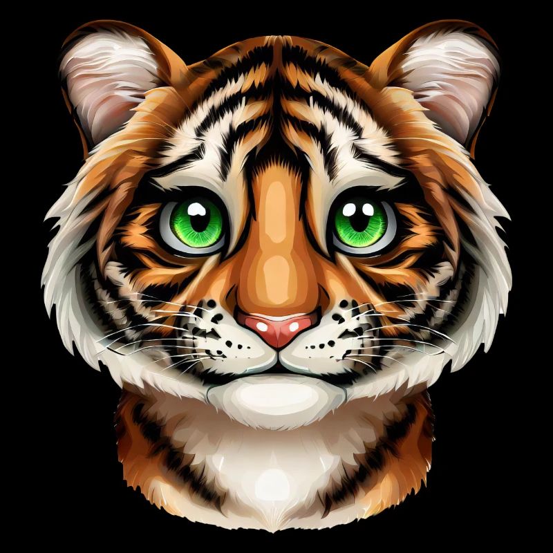 Tiger portrait - head with green eyes
