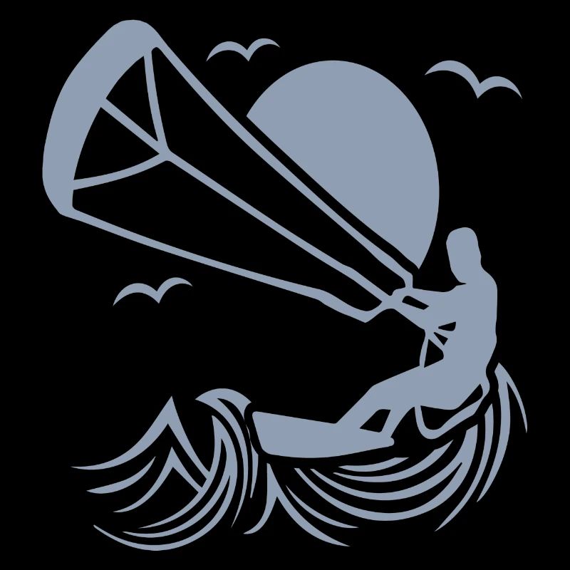 Kitesurfer Silhouette, Kitesurfing Adventure Design