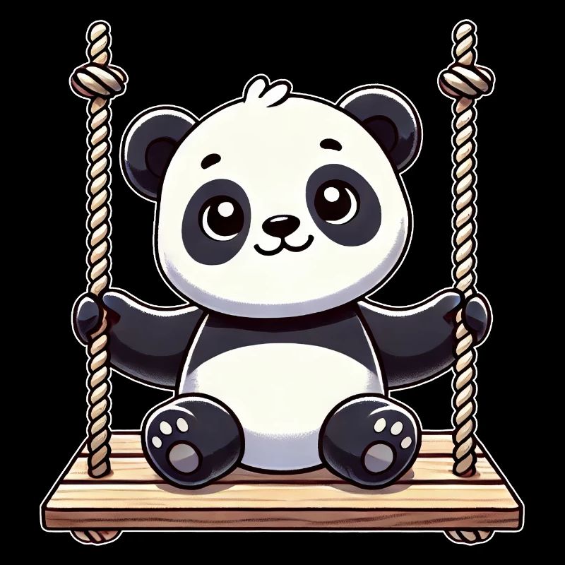 Mignon Panda Swing Dessin Animé Design
