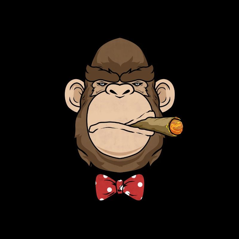 Cool monkey with cigar. Gift idea. Men women