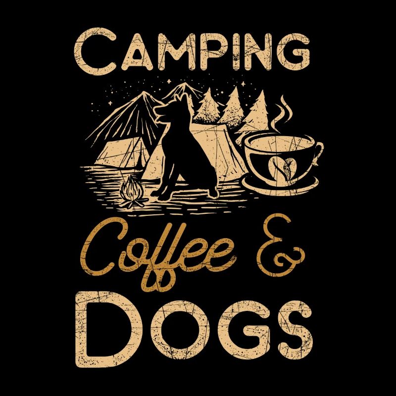 Camping Wohnwagen Camper Natur Hunde Geschenkidee