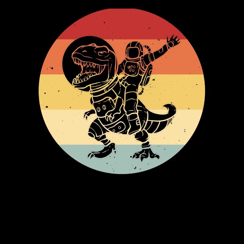 Dinosaur Astronaut Space Retro