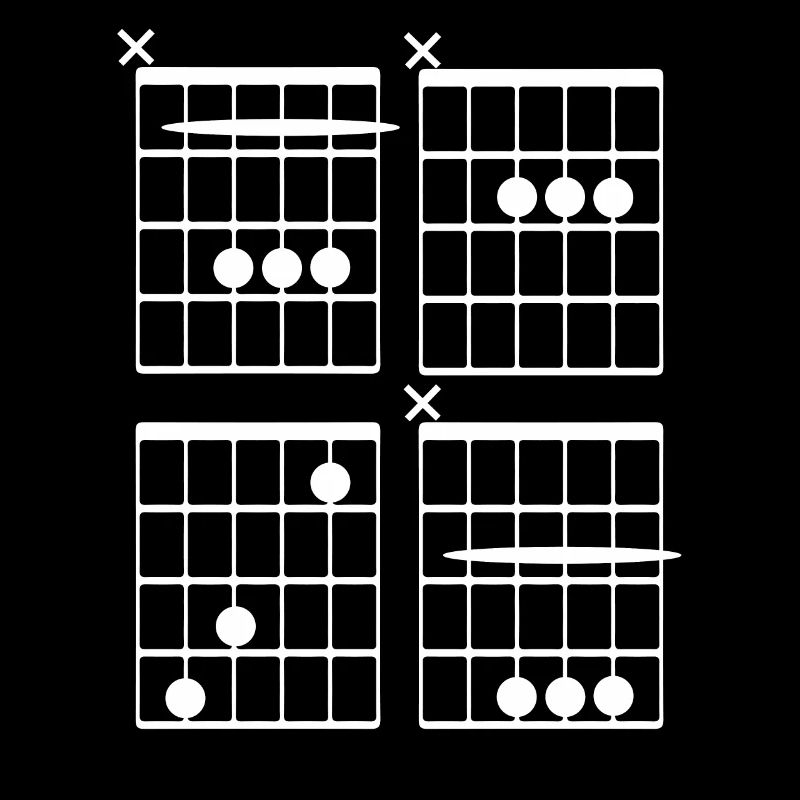 BACH as major chords tabs guitar (white)