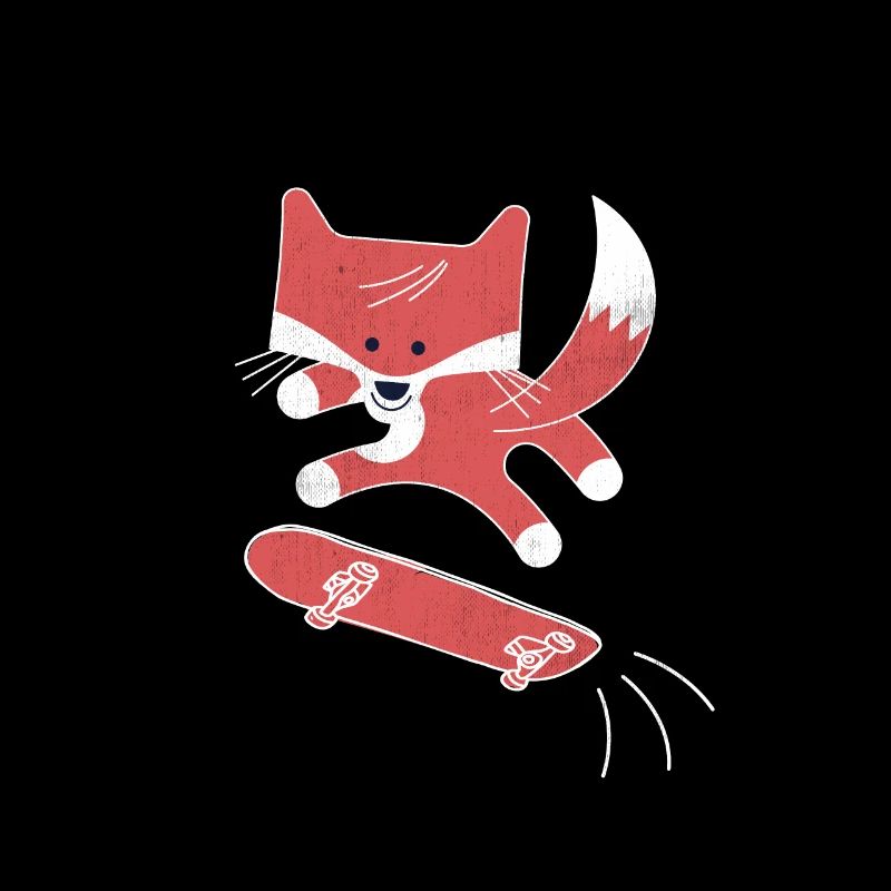 Skater Fuchs Comic | Skateboard Rotfuchs Geschenk