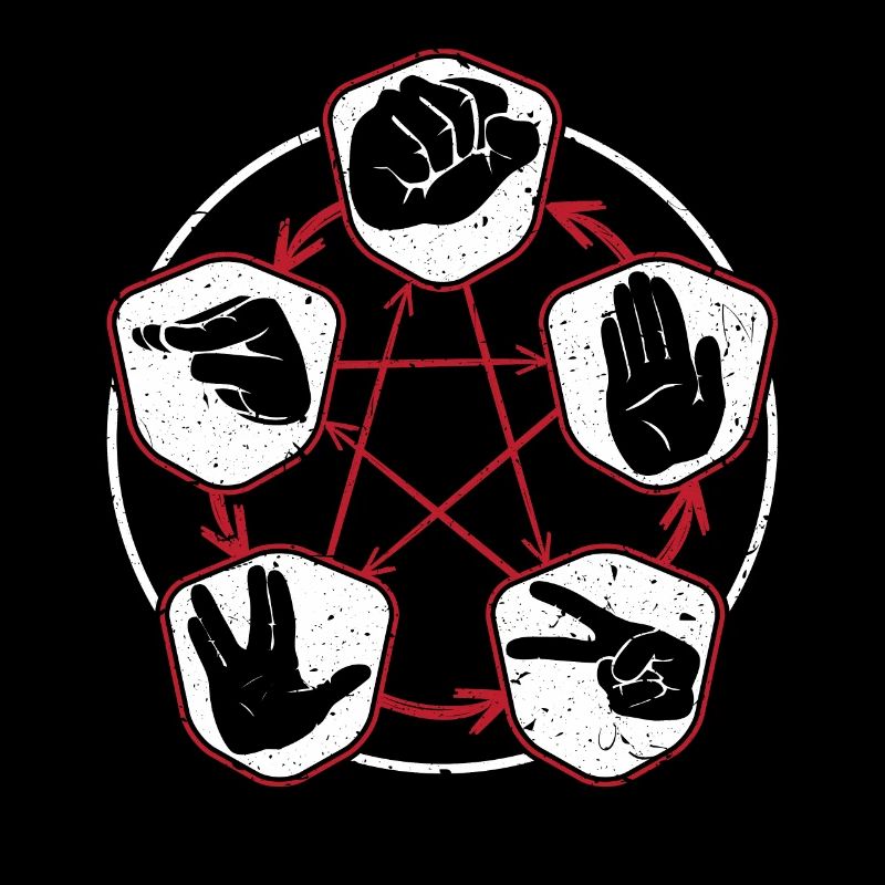 Nerdy scissors stone paper game plus lizard spock