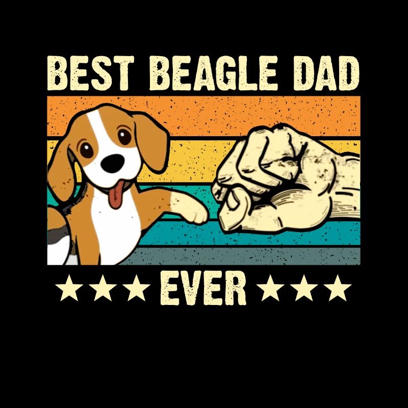 Bester Beagle Dad Beagle Hund Retro HundeVater