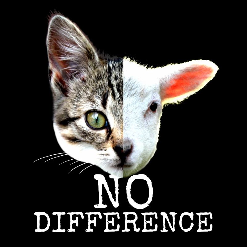 No Difference Pro Vegan Spruch Vegetarier Katzen