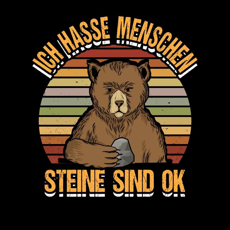 Ich hasse Menschen Bär Sprüche Sarkasmus